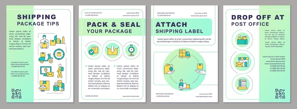 Shipping package tips green brochure template