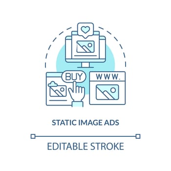 Static image ads turquoise concept icon