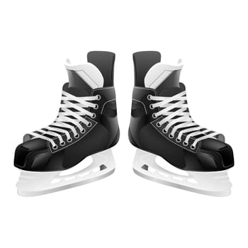 Vector ice hockey skates, isolated on white.
