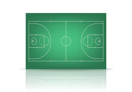 Vector green basketball court
