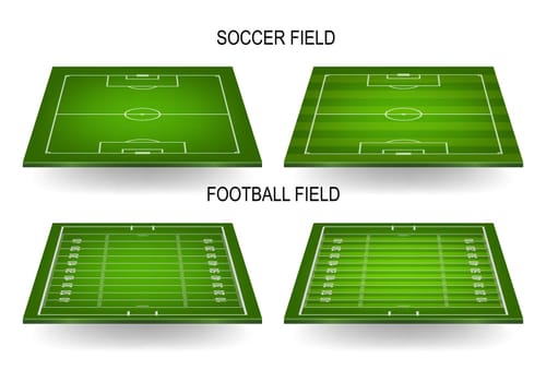 Soccer and football fields set