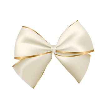 Silver and golden bow isolated on white