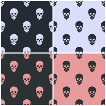 Seamless pattern with skull