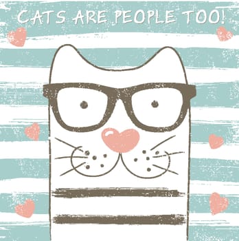 Cute cat with glasses