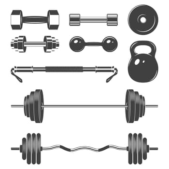 Set of sign weights for fitness or gym design elements