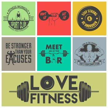 Fitness icons vector set.