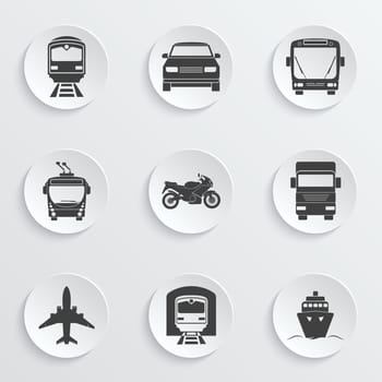 Simple transport icons set.