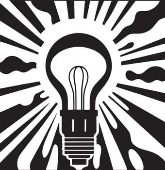 close-up black and white light bulb. vector illustration.