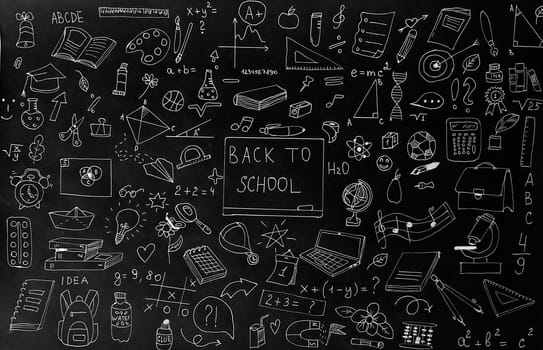 Back to school background from doodle illustrations. Let's go back to school doodle drawing.Paper background suitable for printing on fabric, wrapper.