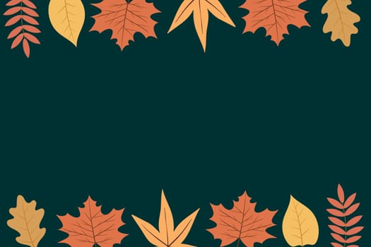 Falling golden autumn leaves. Vector illustration of a bright colorful autumn background