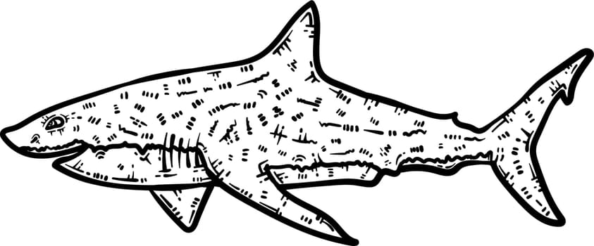 Shark Animal Coloring Page for Adults