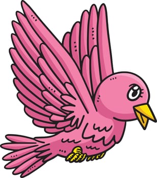 Flying Bird Cartoon Colored Clipart Illustration