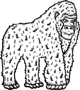 Gorilla Animal Coloring Page for Adults