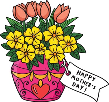 Mothers Day Flowers and Greeting Card Clipart
