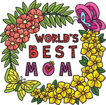 Mothers Day Worlds Best Mom Cartoon Clipart