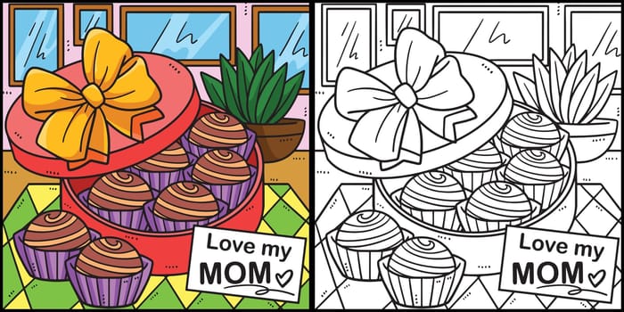 Mothers Day Box of Chocolates Illustration