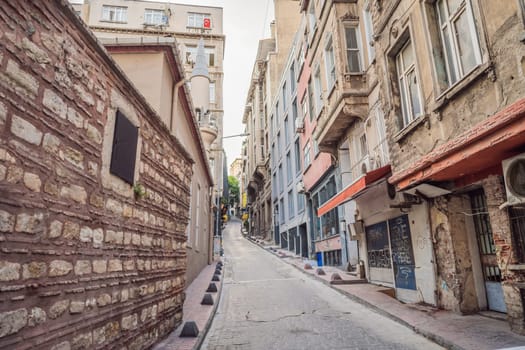 Old street in Istanbul. Travel to istanbul concept.