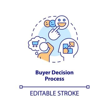 Buyer decision process concept icon