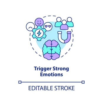 Trigger strong emotions concept icon