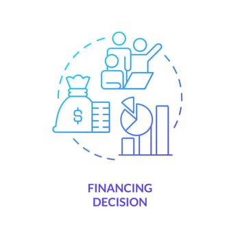Financing decision blue gradient concept icon