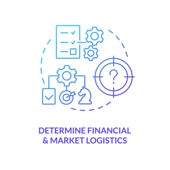 Determine financial and market logistics blue gradient concept icon