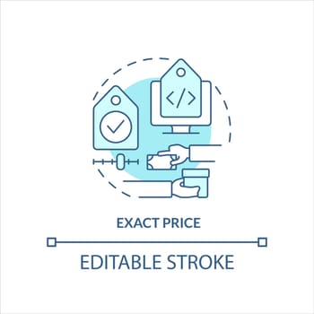 Exact price turquoise concept icon