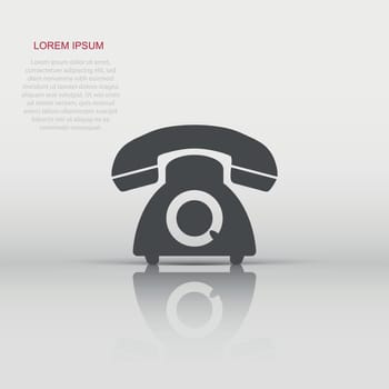 Vector phone icon in flat style. Telephone sign illustration pictogram. Phone business concept.