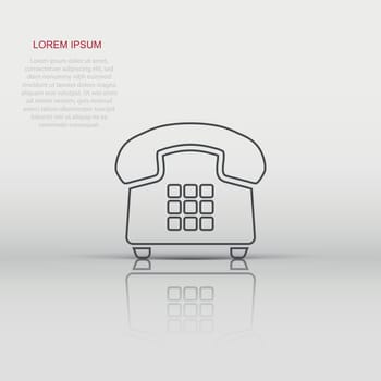 Vector phone icon in flat style. Telephone sign illustration pictogram. Phone business concept.