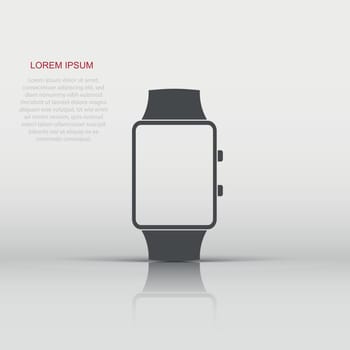 Vector watch icon in flat style. Clock sign illustration pictogram. Timer business concept.