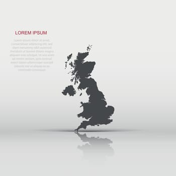 Vector Great Britain map icon in flat style. Great Britain sign illustration pictogram. Cartography map business concept.
