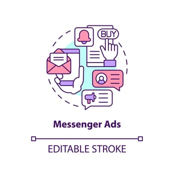Messenger ads concept icon