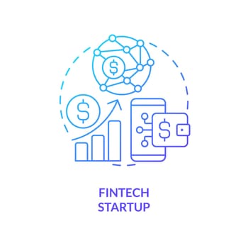 FinTech startup blue gradient concept icon