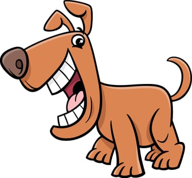 happy cartoon brown dog comic animal character