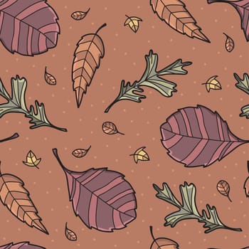 Vector seamless pattern with autumn leaves.