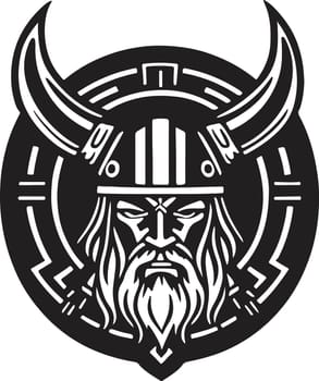 Fantastical and powerful viking emblem art vector
