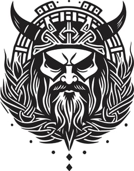 Super and powerful viking emblem art vector