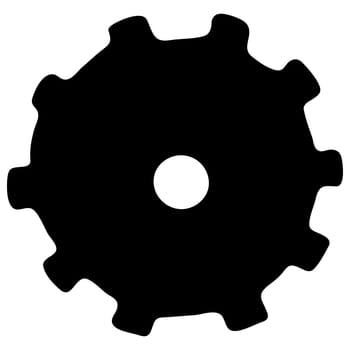 Vector Steampunk Gear Silhouette Isolated on White Background.