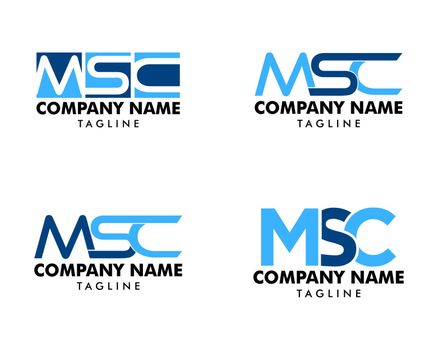 Set of Initial Letter MSC Logo Template Design