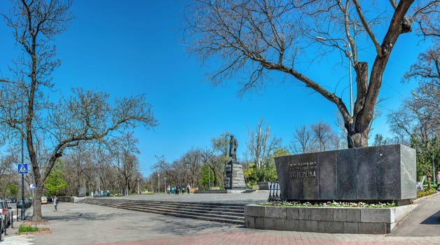 Odessa, Ukraine 18.04.2023. Taras Shevchenko public park in Odessa, Ukraine, on a sunny spring day