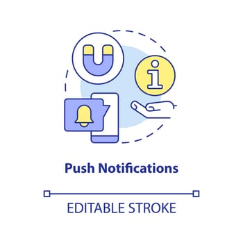 Push notifications concept icon