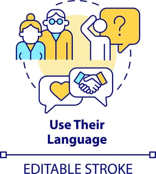 Use their language concept icon
