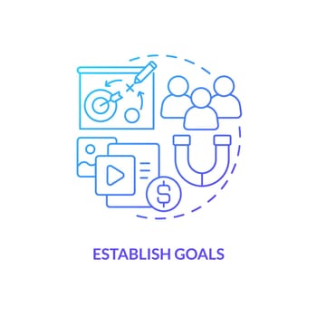 Establish goals blue gradient concept icon