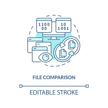 File comparison turquoise concept icon