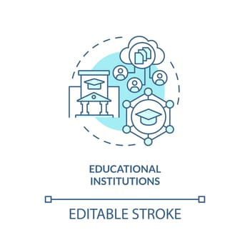 Educational institutions turquoise concept icon