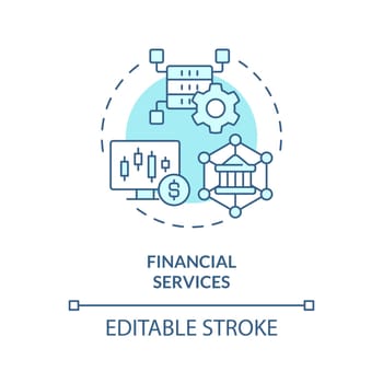 Financial services turquoise concept icon