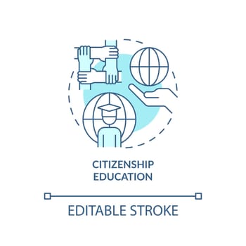 Citizenship education turquoise concept icon