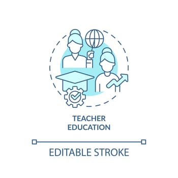 Teacher education turquoise concept icon