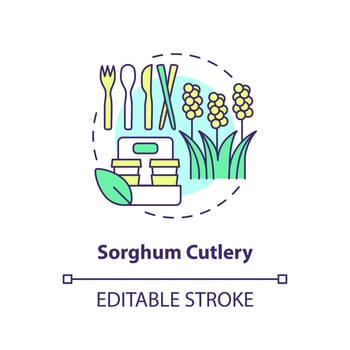 Sorghum cutlery concept icon