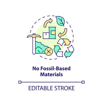 No fossil based materials concept icon
