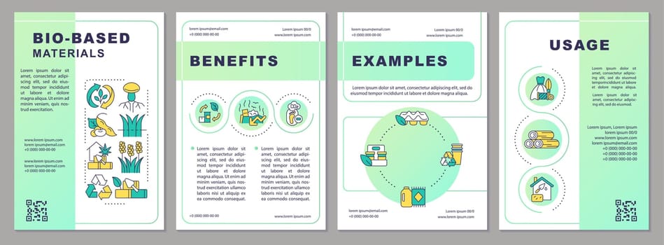 Bio based materials green gradient brochure template